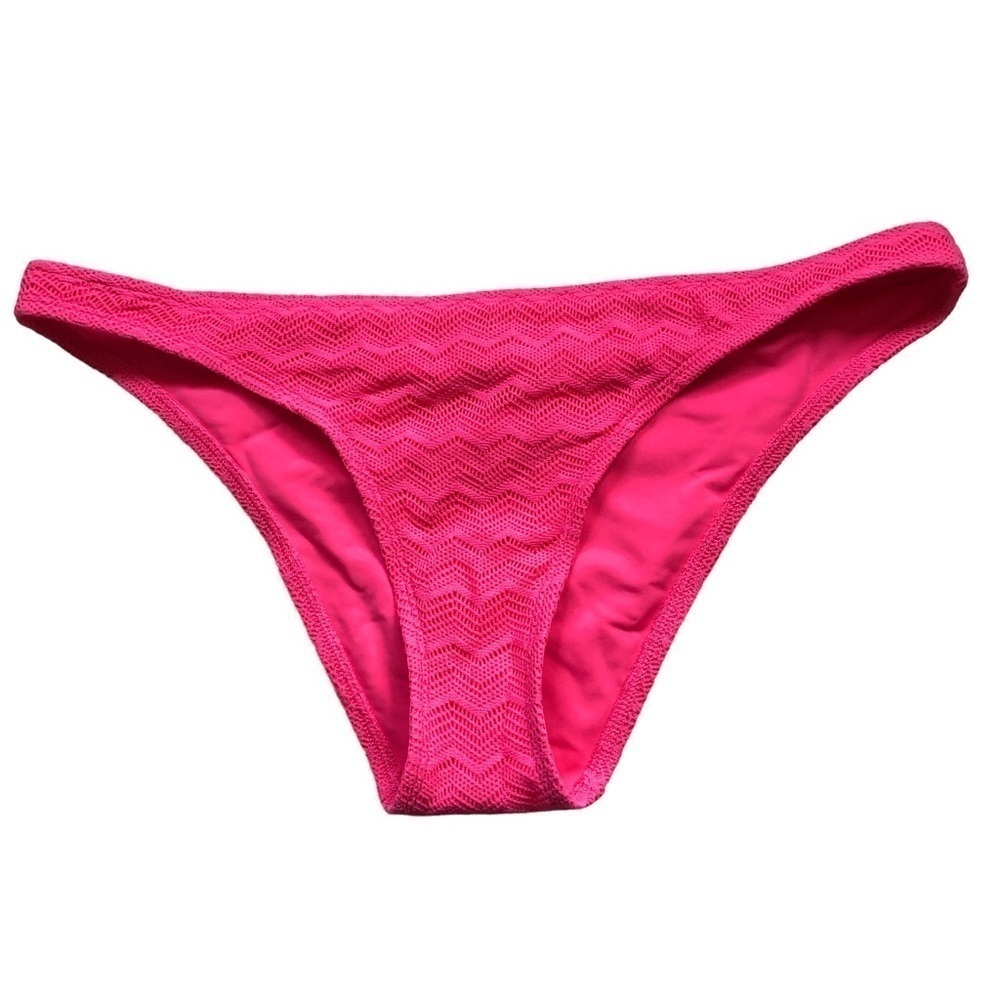 NEW - AERIE - Barbiecore Pink Coral Crocheted Bikini Bottoms - Size Large